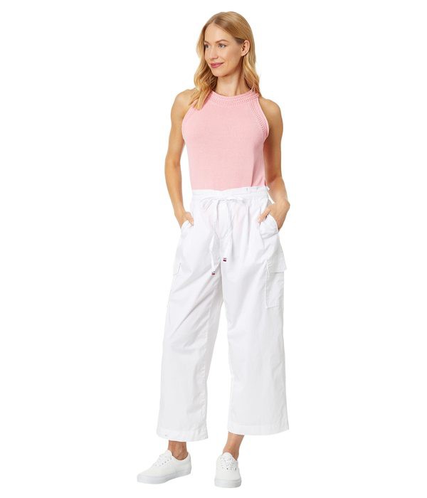 トミー ヒルフィガー レディース カジュアルパンツ ボトムス Pleated Cargo Pants Bright White