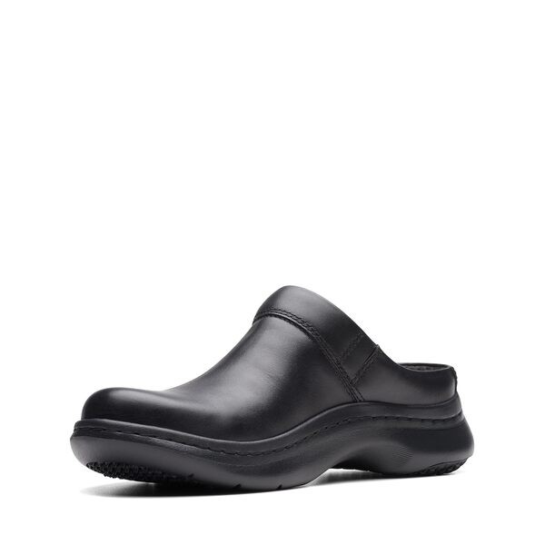 クラークス レディース サンダル シューズ ClarksPro Clog Black Leather