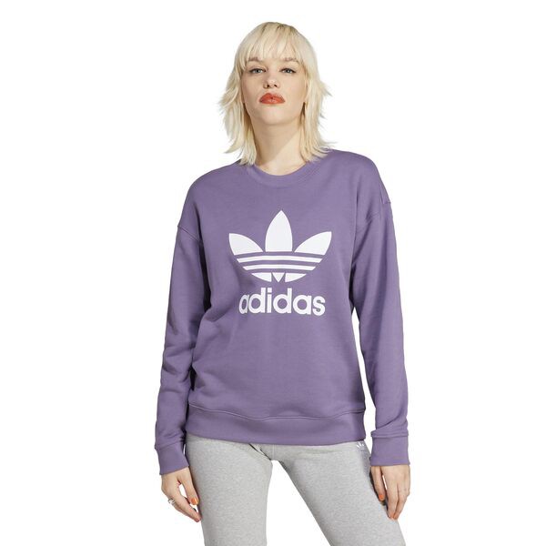 アディダス レディース パーカー・スウェット アウター Trefoil Crew Sweatshirt Shadow Violet