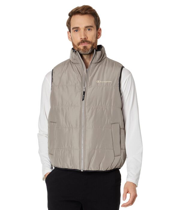チャンピオン メンズ コート アウター Puffer Vest Sandalwood Greyの通販は