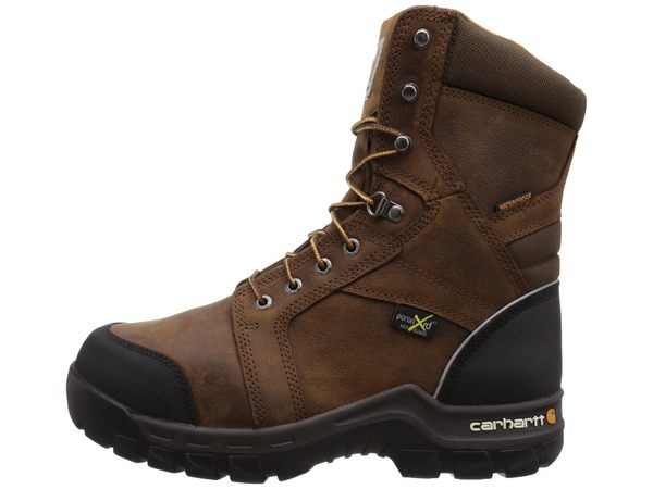 カーハート メンズ ブーツ・レインブーツ シューズ 8 Waterproof Composite Toe Internal Metatarsal Guard Work Boot Dark Brown Oil