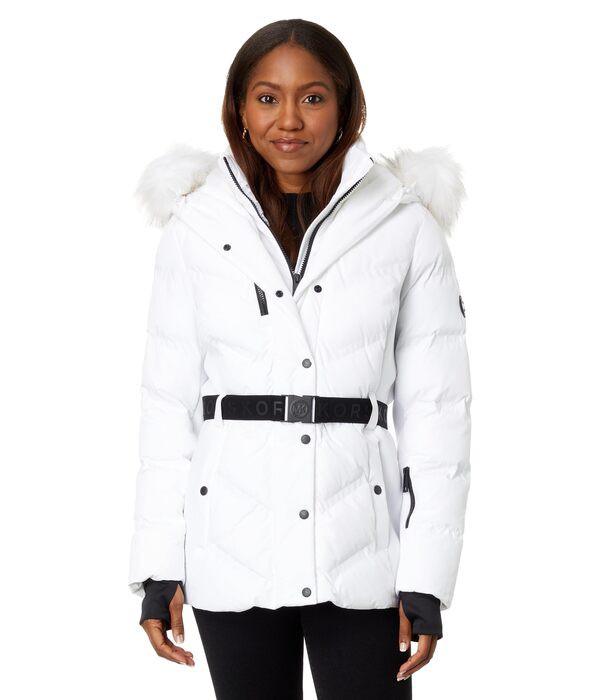 マイケルコース レディース コート アウター Belted Chevron Active A422900C Whiteの通販は 16,086円