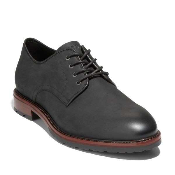 コールハーン メンズ スニーカー シューズ Berkshire Lug Plain Toe Oxford Black Waxy Leat