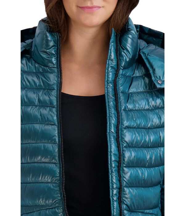 コールハーン レディース コート アウター Pearlized Faux Down Jacket with Removable Hood Emerald