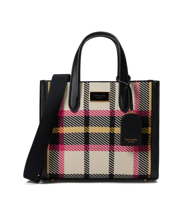 ケイトスペード レディース ハンドバッグ バッグ Manhattan Museum Plaid Knit Jacquard Small Tote Black Multiの通販は