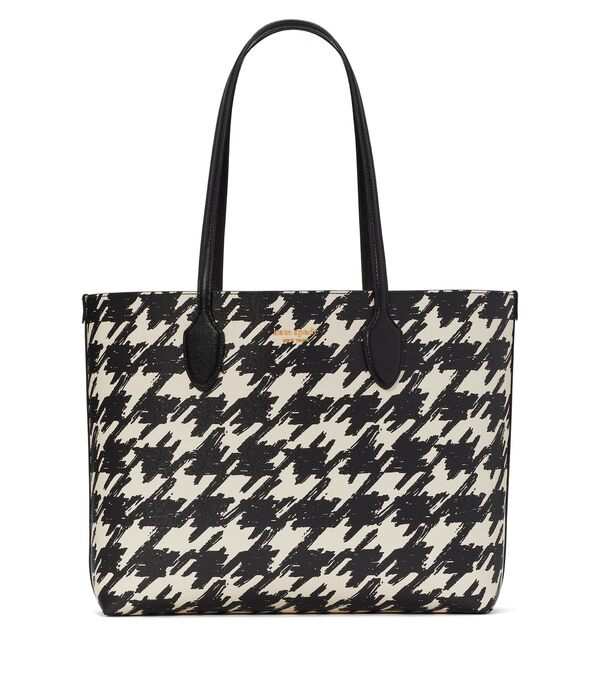 ケイトスペード レディース ハンドバッグ バッグ Bleecker Painterly Houndstooth Printed PVC Large Tote Black Multi