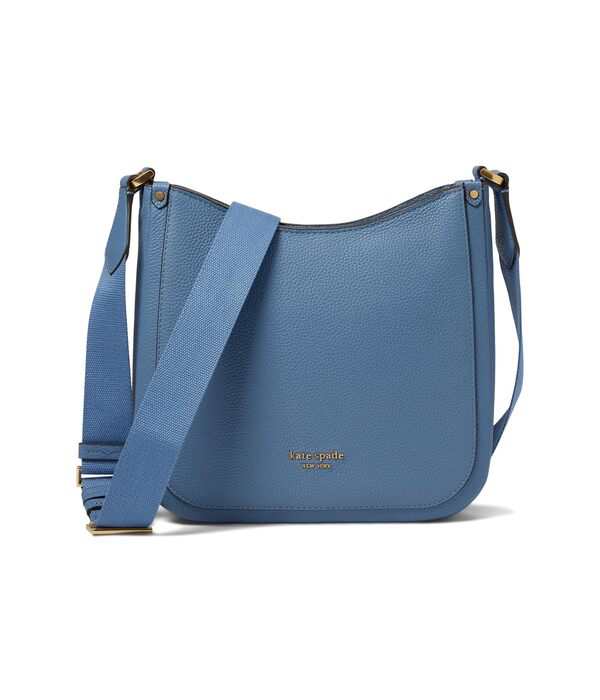 ケイトスペード レディース ショルダーバッグ バッグ Roulette Pebbled Leather Medium Messenger Manta Blue