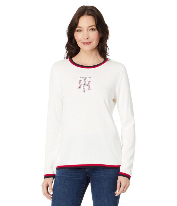 トミー ヒルフィガー レディース ニット・セーター アウター Hot Fix Crew Neck Sweater Ivory Multi