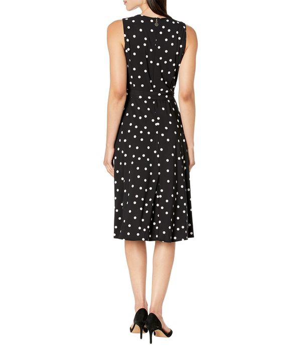 トミー ヒルフィガー レディース ワンピース トップス Jersey Dot Fit-and-Flare Dress Black/Ivory