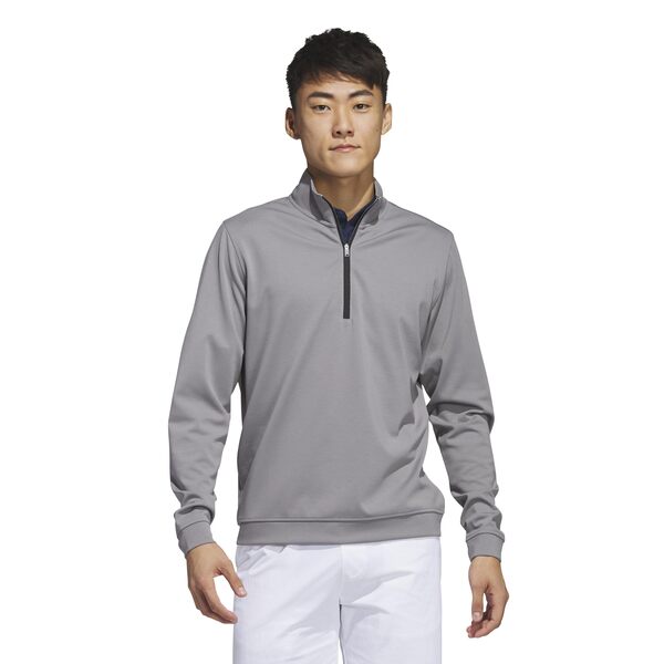 アディダス メンズ シャツ トップス Elevated 1/4 Zip Pullover Grey Threeの通販は