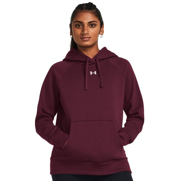 アンダーアーマー レディース パーカー・スウェット アウター Rival Fleece Hoodie Maroon/Whiteの通販は