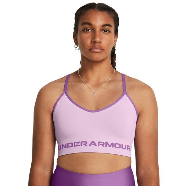 アンダーアーマー レディース ブラジャー アンダーウェア Seamless Low Long Bra Purple Ace/Prov