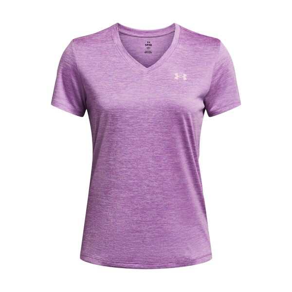 アンダーアーマー レディース シャツ トップス Tech Short Sleeve V-Neck Twist Provence Purple