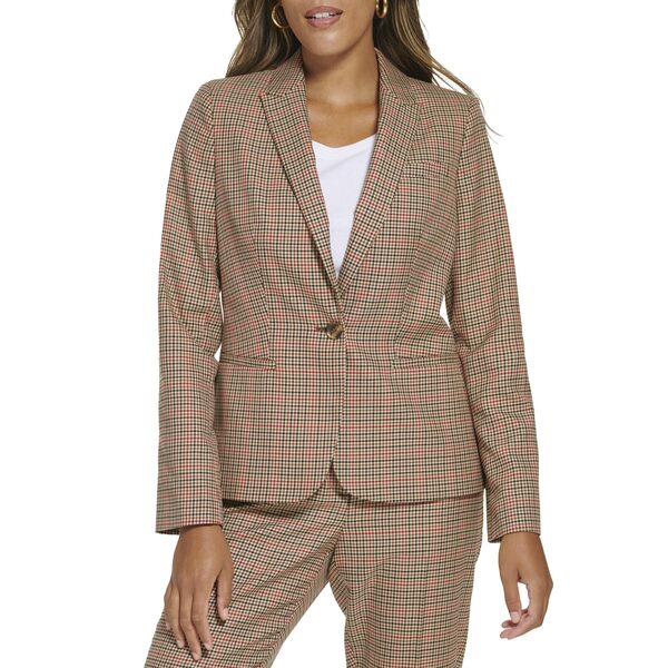 トミー ヒルフィガー レディース コート アウター One-Button Plaid Blazer Chili Pepper Muの通販は 16,316円