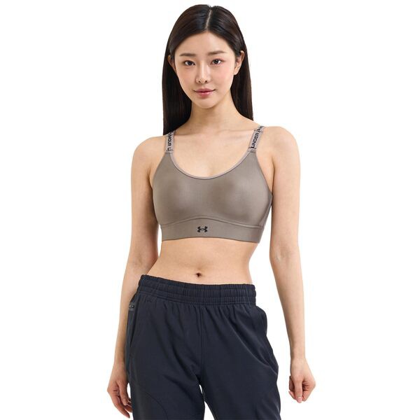 アンダーアーマー レディース ブラジャー アンダーウェア Infinity Mid Impact Sports Bra Taupe Dusk/Blac