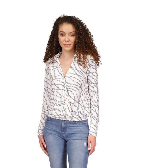 マイケルコース レディース シャツ トップス Bias Logo Wrap Top Bone 