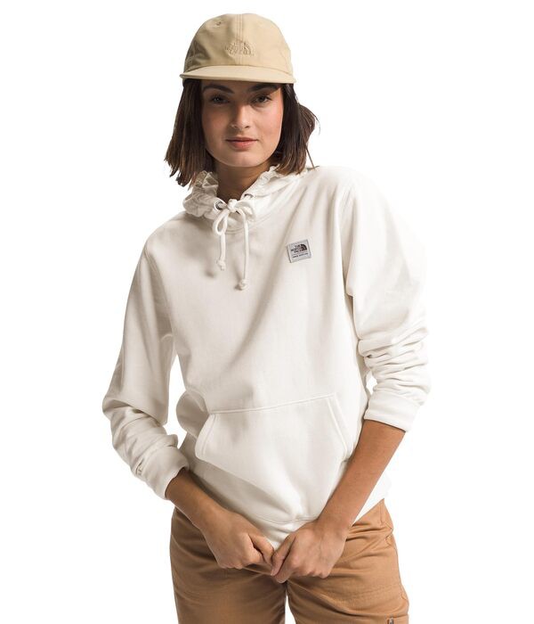 ノースフェイス レディース パーカー・スウェット アウター Heritage Patch Pullover Hoodie White Dune