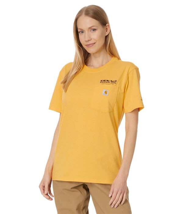 カーハート レディース シャツ トップス Loose Fit Heavyweight Short Sleeve Denali National Park Graphic T-Shirt Vivid Yellow He