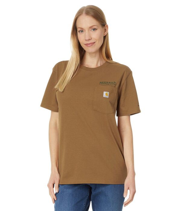 カーハート レディース シャツ トップス Loose Fit Heavyweight Short Sleeve Sequoia National Park Graphic T-Shirt Carhartt Brown