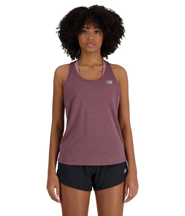 ニューバランス レディース シャツ トップス New Balance Women's Athletics Tank Licorice Heathe