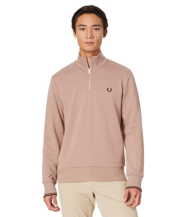 フレッドペリー メンズ パーカー・スウェット アウター 1/2 Zip Sweatshirt Dark Pinkの通販は