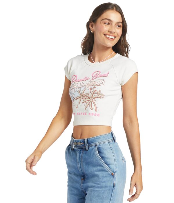 ロキシー Roxy Paradise Bound Cropped Tシャツ レディース シャツ トップス Egret ロキシー レディース シャツ トップス Paradise Bound Cropped T