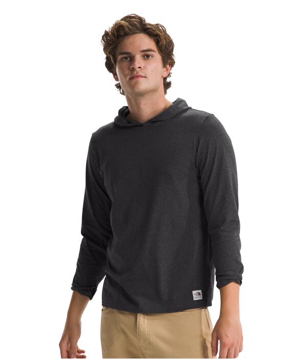 ノースフェイス メンズ シャツ トップス Men's L/S Heritage Patch Hoodie Tee TNF Black Heath