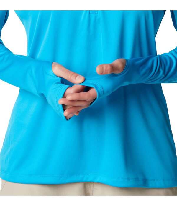 コロンビア レディース シャツ トップス Tidal Tee 1/4 Zip Ocean Blue/Whit