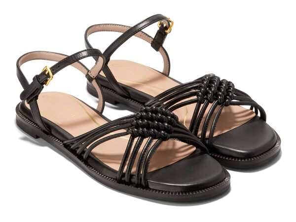 コールハーン レディース サンダル シューズ Jitney Knot Sandals Black Leather