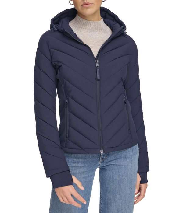 カルバンクライン レディース コート アウター Scuba Side Lightweight Puffer Dark Navy