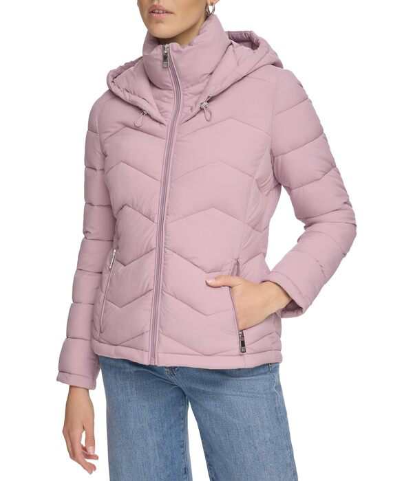 カルバンクライン レディース コート アウター Lightweight Bibbed Puffer Lilac Chalk