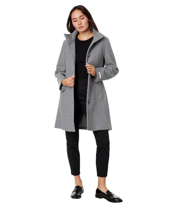 カルバンクライン レディース コート アウター Stand Collar Coat Medium Grey Melの通販は