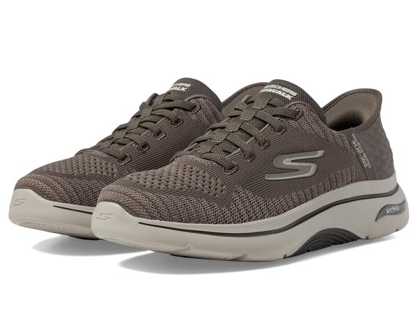 スケッチャーズ メンズ スニーカー シューズ Go Walk Arch Fit 2.0 - Grand Hands Free Slip-Ins Taupe ミドルカット