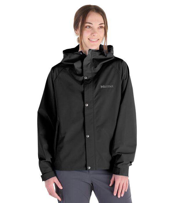 マーモット レディース コート アウター Cascade Rain Jacket Blackの通販は