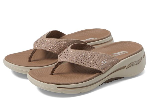 スケッチャーズ レディース サンダル シューズ Go Walk Arch Fit Sandal - Daz Taupe