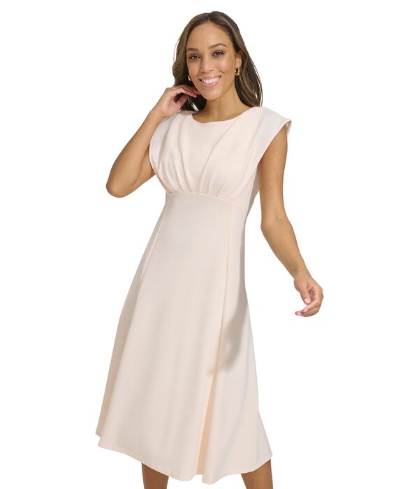 カルバンクライン レディース ワンピース トップス A-Line Midi with Cap Sleeve Vanil Creamの通販は