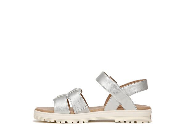 ドクター・ショール レディース サンダル シューズ Take Five Flat Sandal Metallic Silver