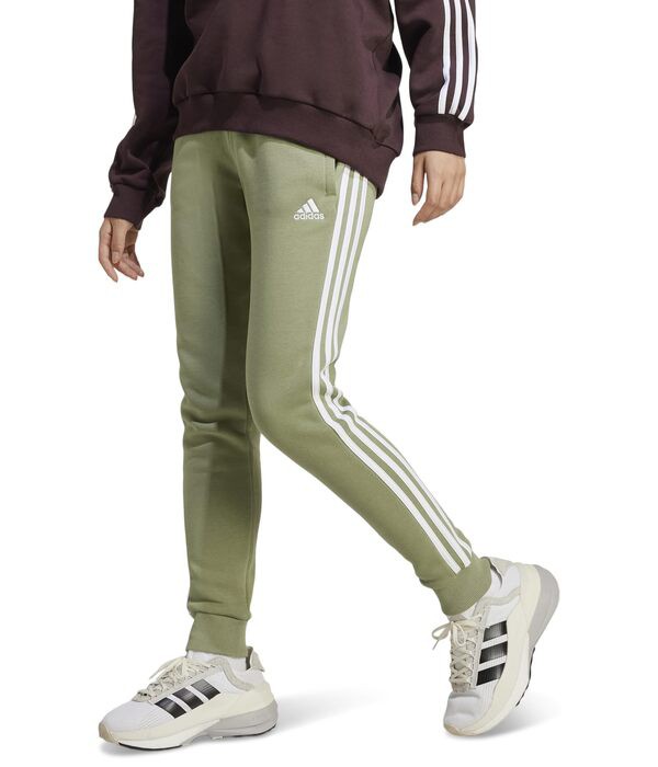 アディダス レディース カジュアルパンツ ボトムス Essentials 3-Stripes Fleece Pants Tent Green