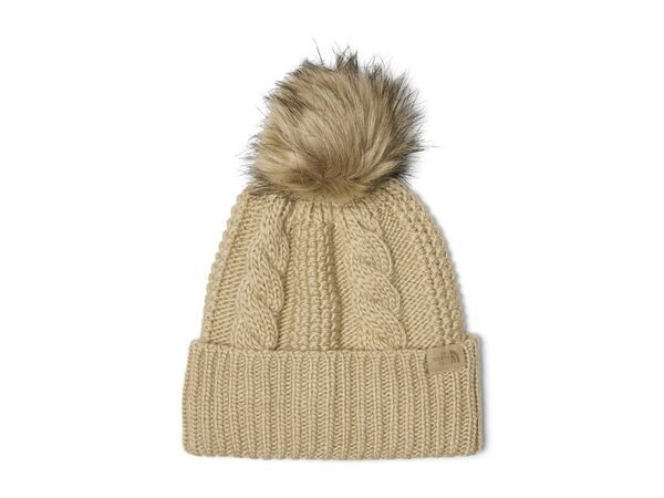 ノースフェイス レディース 帽子 アクセサリー Oh Mega Fur Pom Beanie Khaki Stone