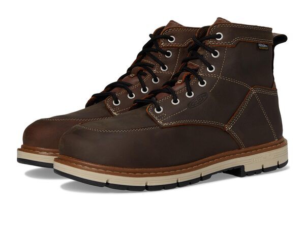 キーン メンズ ブーツ・レインブーツ シューズ San Jose 6” Alloy Toe Waterproof 90 Degree Heel Bison/Black