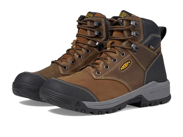 キーン メンズ ブーツ・レインブーツ シューズ Evanston 6” Soft Toe Waterproof Bison/Blackの通販は