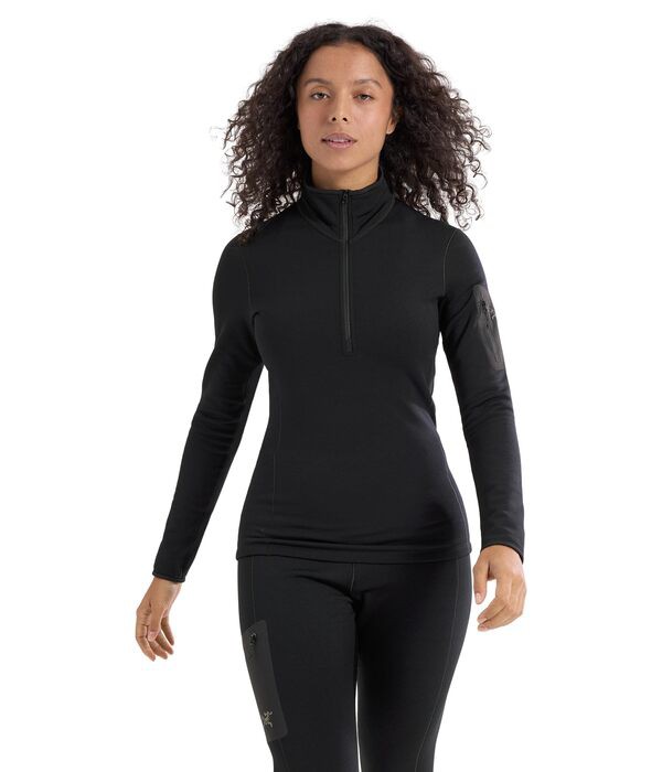 アークテリクス レディース シャツ トップス Kyanite Baselayer Zip Neck Black