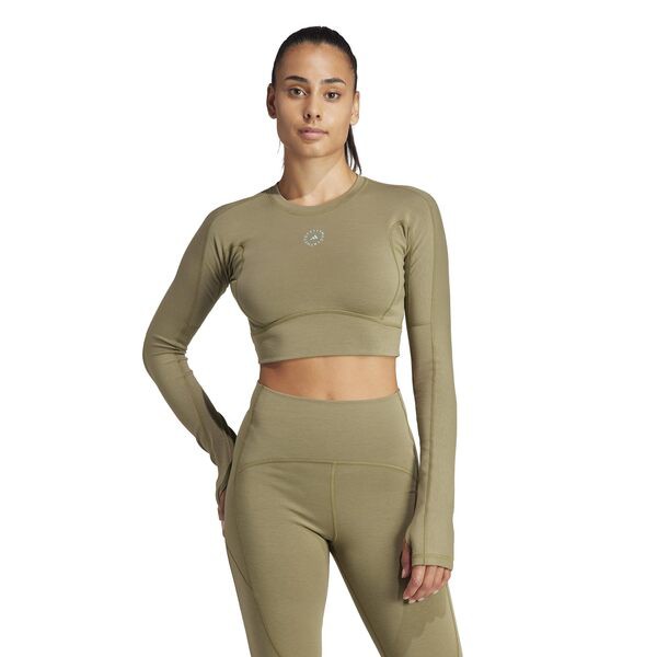 アディダス レディース シャツ トップス TrueStrength Yoga Crop Top IT5714 Focus Olive