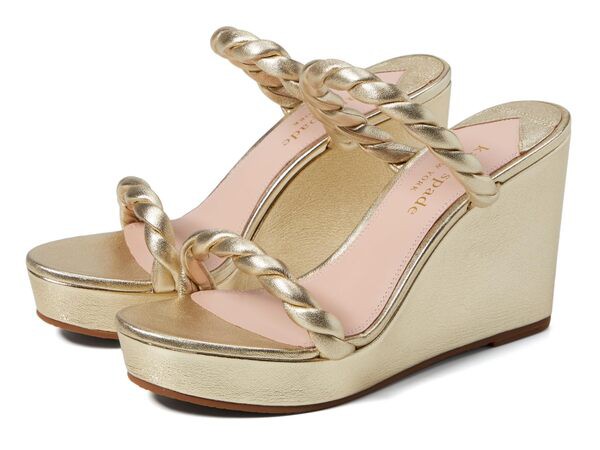 ケイトスペード レディース ヒール シューズ Nina Wedge Pale Gold