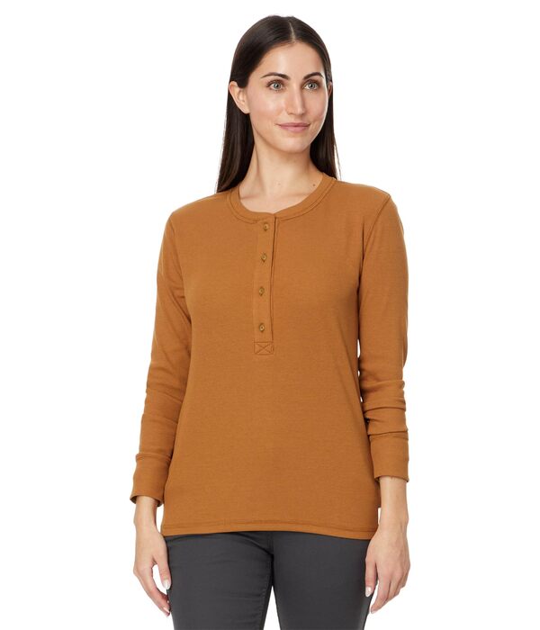 カーハート レディース ニット・セーター アウター Relaxed Fit Long-Sleeve Ribbed Henley Carhartt Brownの通販は