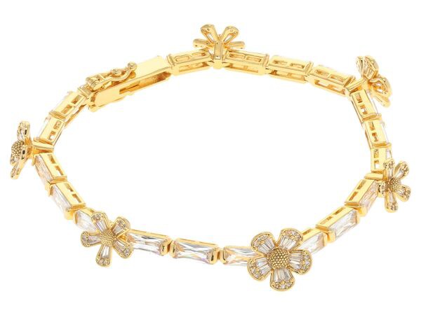 ケイトスペード レディース ブレスレット・バングル・アンクレット アクセサリー Fleurette Tennis Bracelet Clear/Gold