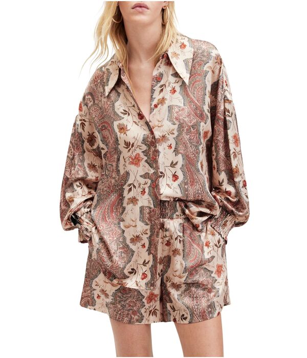 オールセインツ レディース シャツ トップス Charli Cascade Shirt Clay Pinkの通販は
