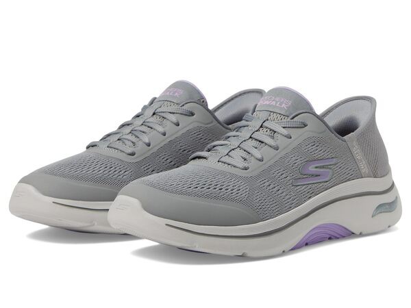 スケッチャーズ レディース スニーカー シューズ Go Walk Arch Fit 2.0 Valencia Hands Free Slip-Ins Gray/Lavender