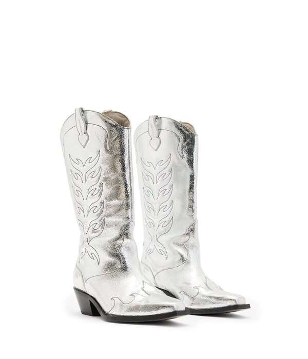 オールセインツ レディース ブーツ・レインブーツ シューズ Dolly Boot Metallic Silver