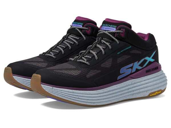 スケッチャーズ レディース ブーツ・レインブーツ シューズ Max Cushioning Suspension Terrace Waterproof Black/Purple